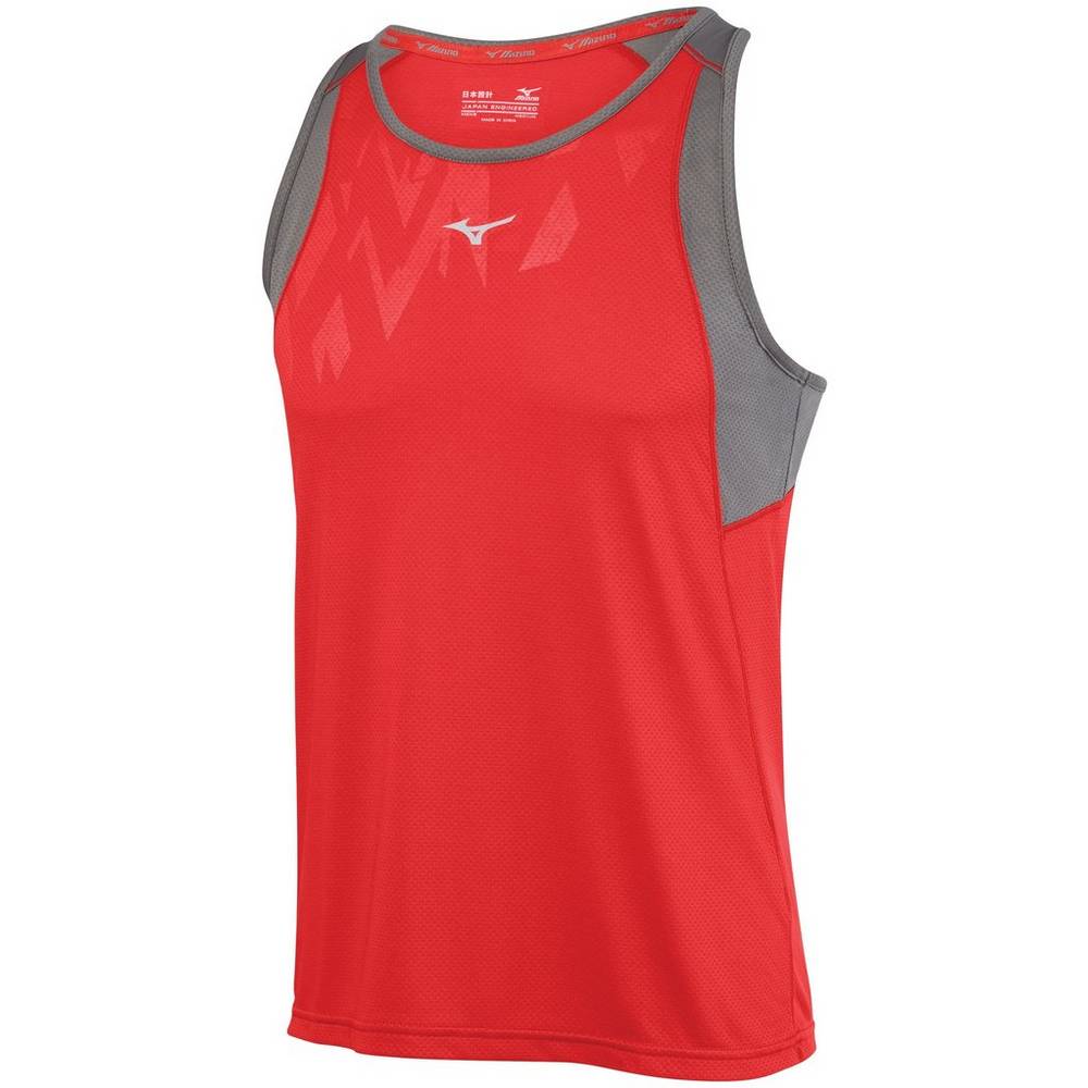 Camiseta De Tirantes Mizuno Singlet Alpha Vent Hombre Rojas Outlet PHBF-57140